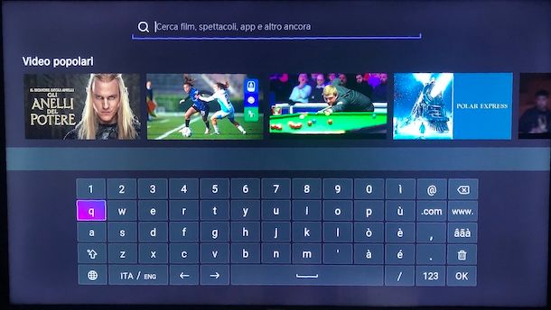 Scrivere lettere su Smart TV Hisense