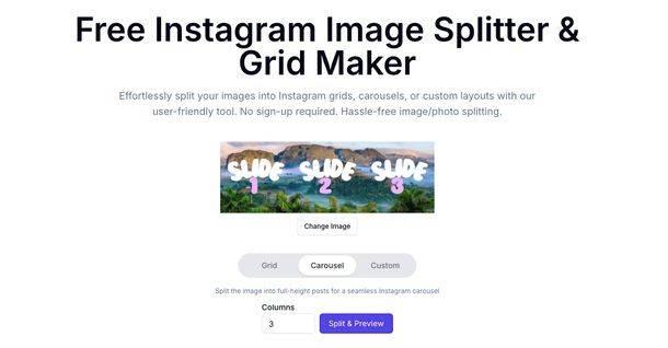 sito per tagliare carosello Instagram