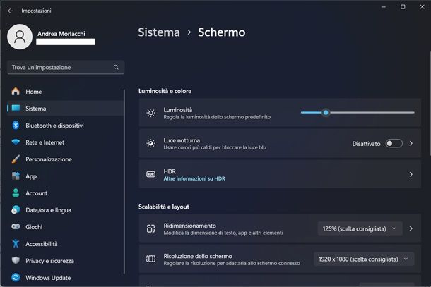 schermo windows 11