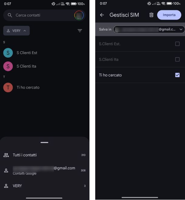 Come vedere se i contatti sono sulla SIM Xiaomi
