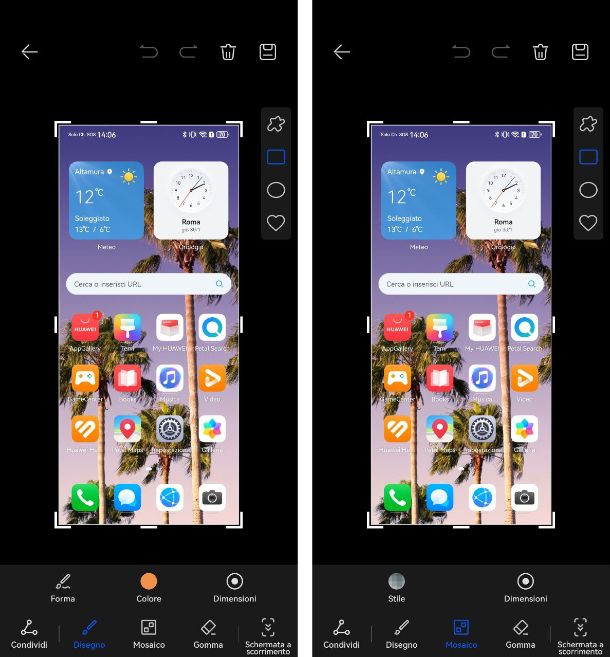 Modificare screenshot Huawei