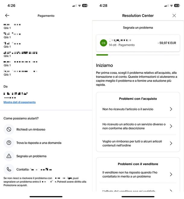 come richiedere un rimborso PayPal app