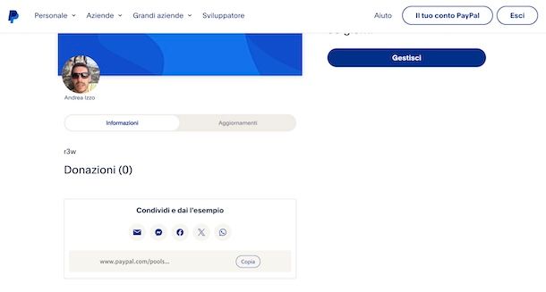 Raccolta fondi PayPal