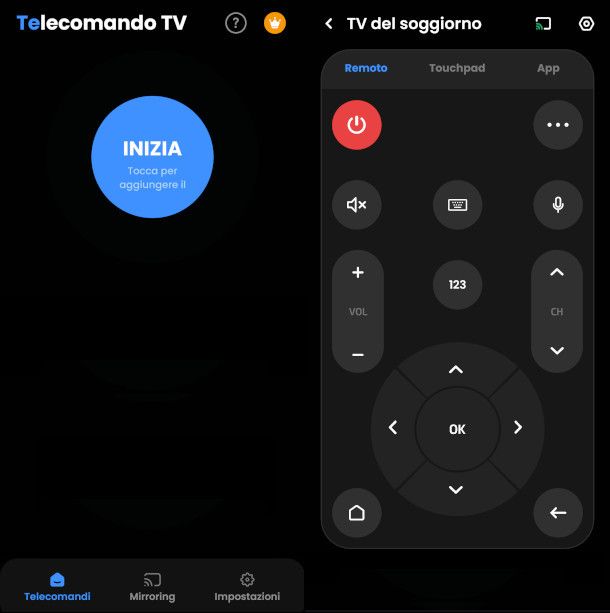 schermate app Telecomando TV Universale