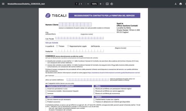Disdetta Tiscali