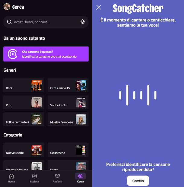 schermate app Deezer