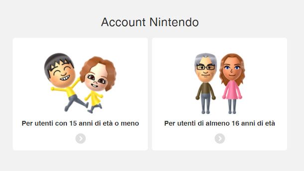 Creare un secondo account Nintendo