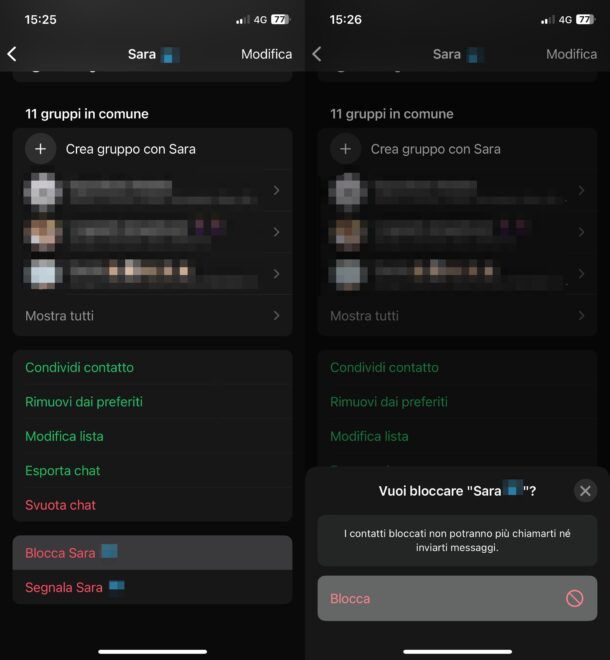 Come bloccare su WhatsApp