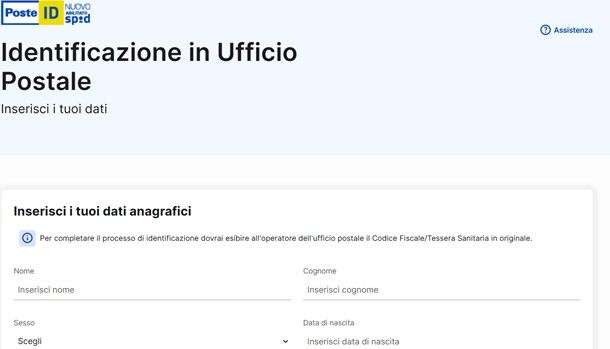 Procedura per fare lo SPID in ufficio postale 