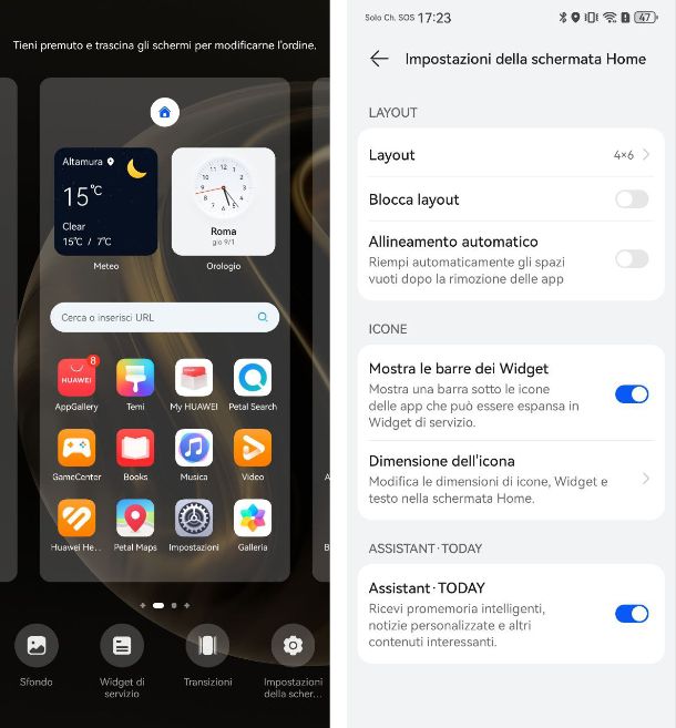 Come sbloccare il layout della schermata Home Huawei