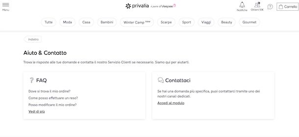 Contattare Privalia