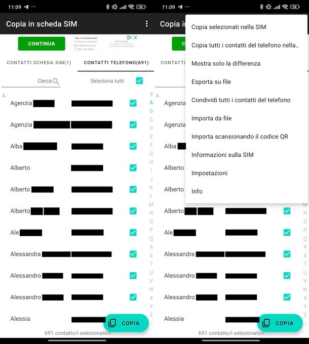 Copy to SIM Card Android