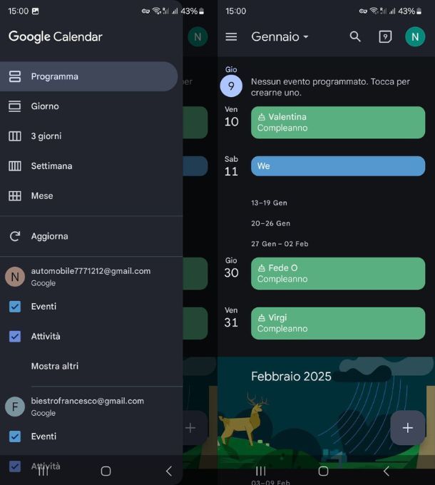 google calendar android