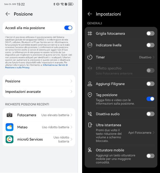 Come geotaggare le foto su Huawei