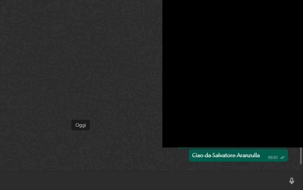 Scrivere barrato WhatsApp Windows