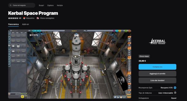 schermata gioco Kerbal Space Program