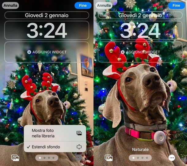 come togliere sfumatura in alto sfondo blocco schermo iPhone