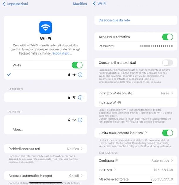 Wi-Fi iOS e iPadOS