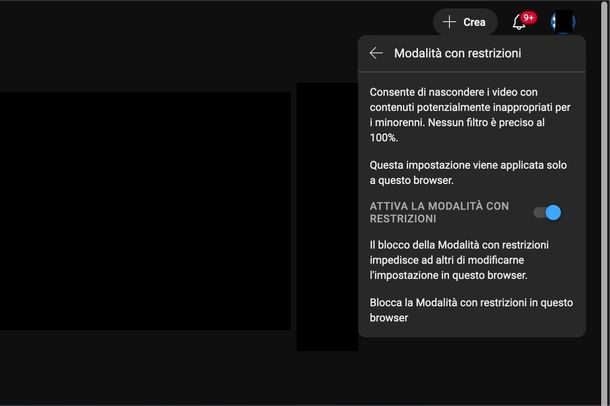 Modalità con restrizioni YouTube