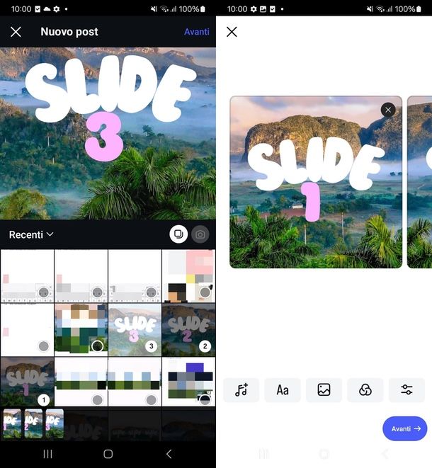 Come fare un carosello su Instagram app