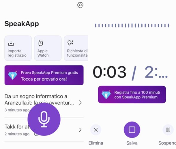 Altre app per trascrivere audio gratis SpeakApp AI