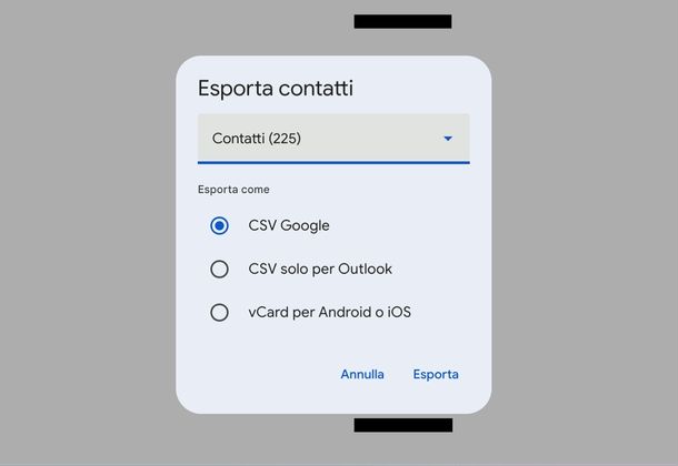 Google Contatti Web