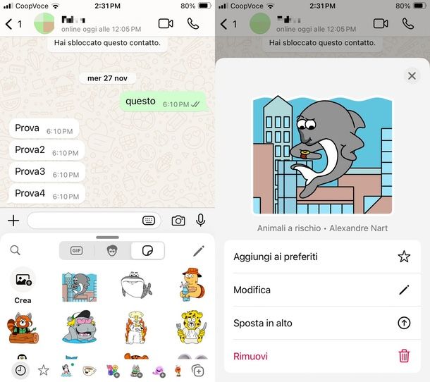 come eliminare adesivi recenti iPhone
