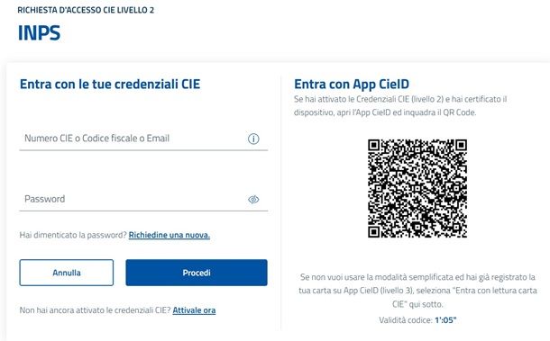 Il procedimento per accedere al sito INPS con CIE