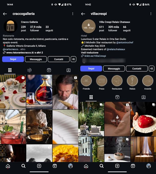 Migliori profili Instagram ristoranti