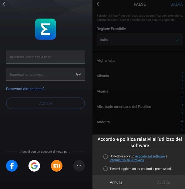 Il procedimento per fare accesso a Zepp di Amazfit