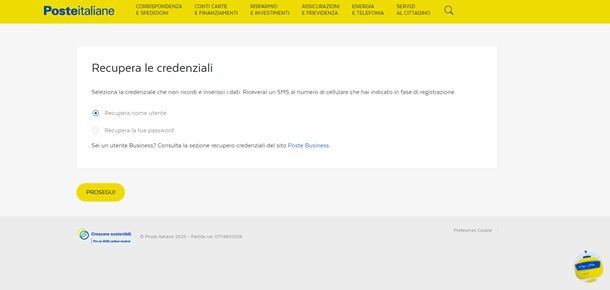 Il procedimento su come recuperare la password Postepay online 