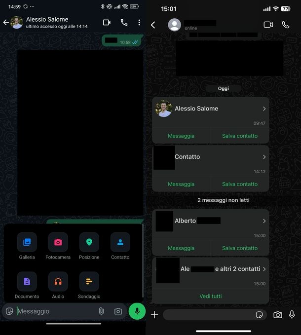 Passare contatti WhatsApp Android iPhone