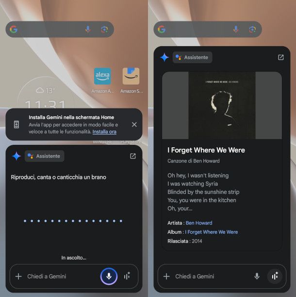 schermate Assistente Google funzione Google Sound Search