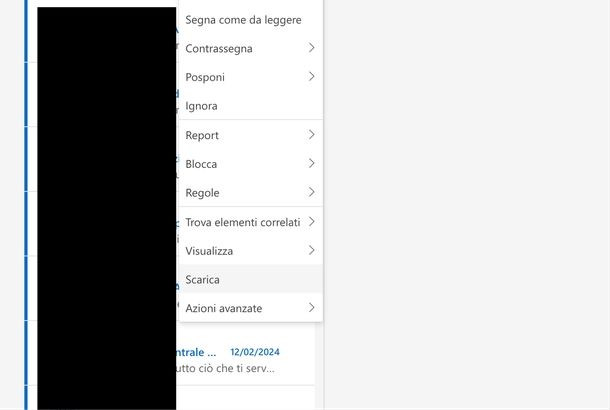 Esportare email Outlook Web