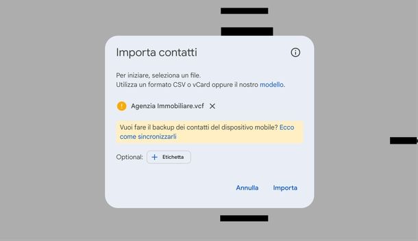 Esportare rubrica iPhone Contatti Google
