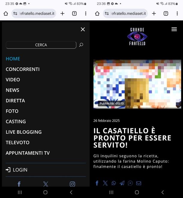 Come vedere GF VIP telefono sito Grande Fratello