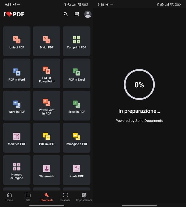 Esportare email Outlook PDF Excel Android
