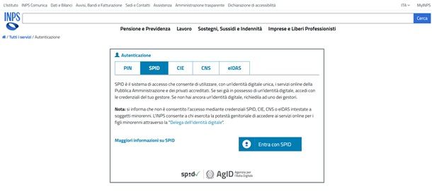 Il procedimento per accedere a INPS