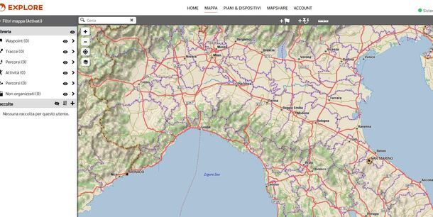 Garmin Explore web