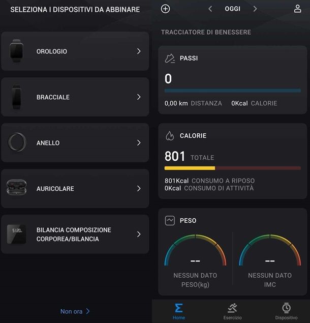 Il procedimento di associazione del dispositivo Amazfit allo smartphone