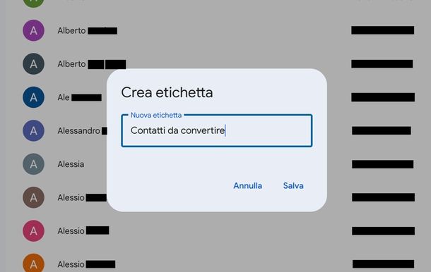 Contatti Google Web