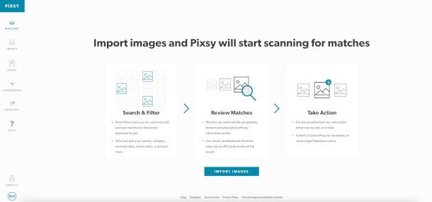 dashboard Pixsy