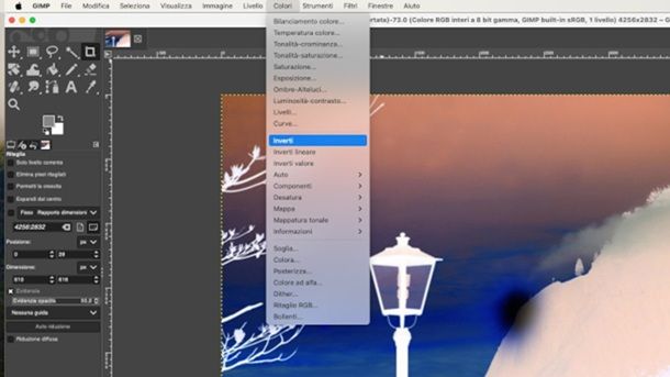 Come invertire i colori di una foto con GIMP