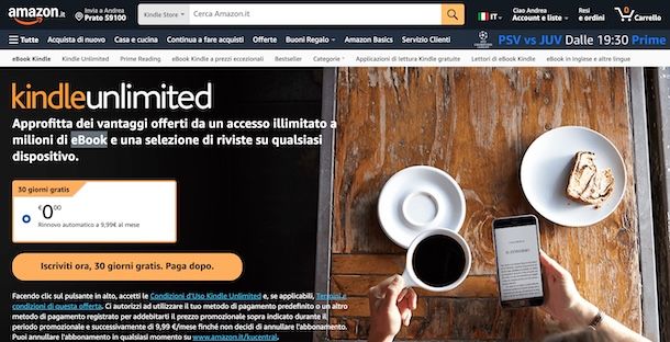 Attivare Kindle Unlimited gratis