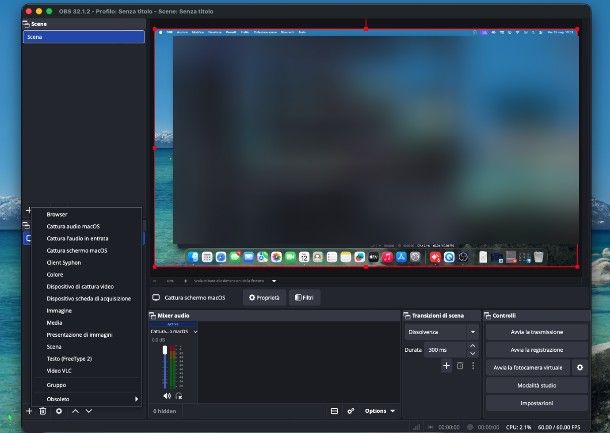 Come registrare schermo Mac con OBS