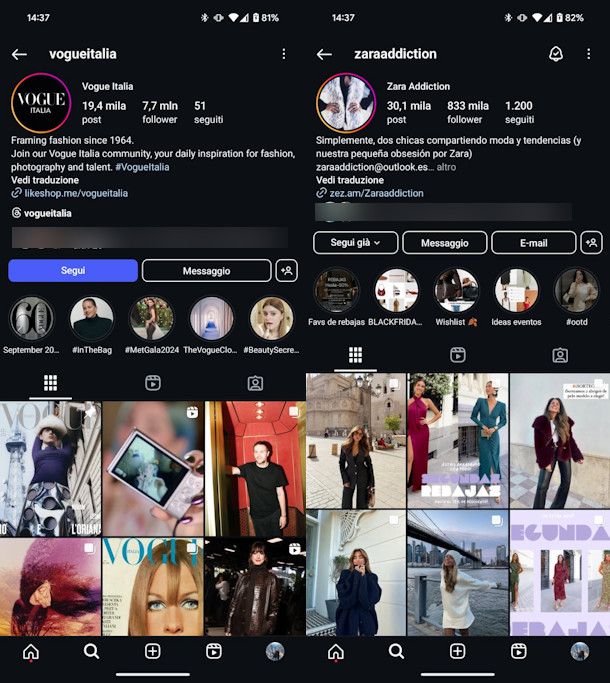 Migliori profili Instagram moda