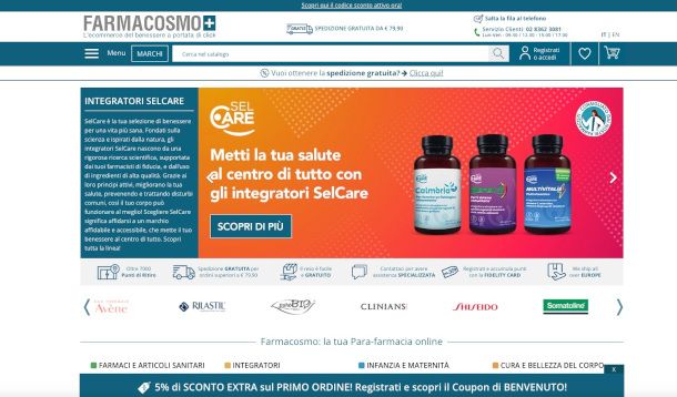 home page sito Farmacosmo