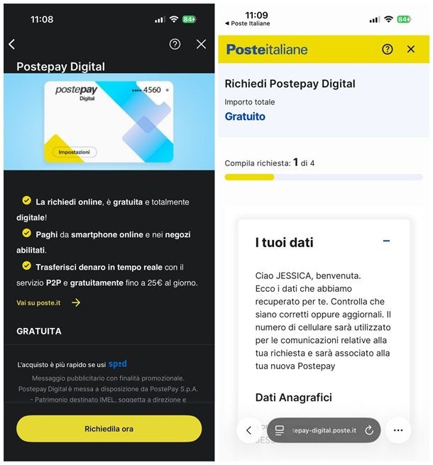 Come attivare Postepay da app: Postepay Digital