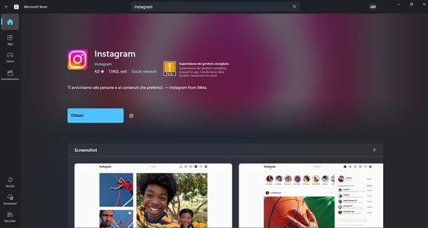instagram per pc