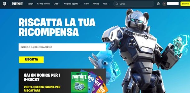 La procedura su come riscattare una ricompensa con codici su Fortnite